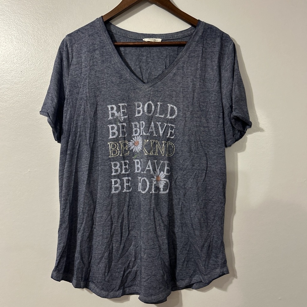 Maurices Blue Inspirational V-Neck Tee